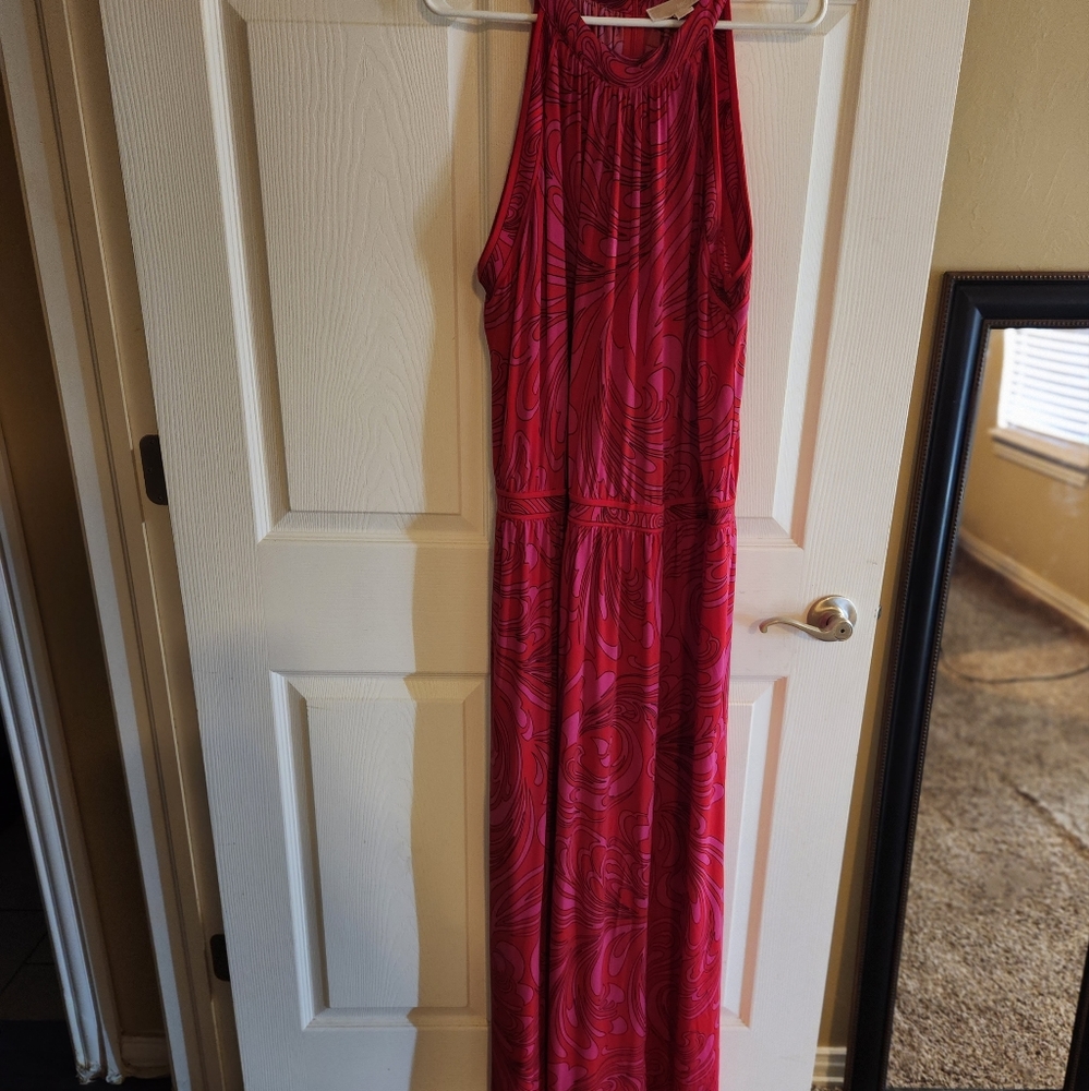 MICHAEL Michael Kors Pink Halter Maxi Gown